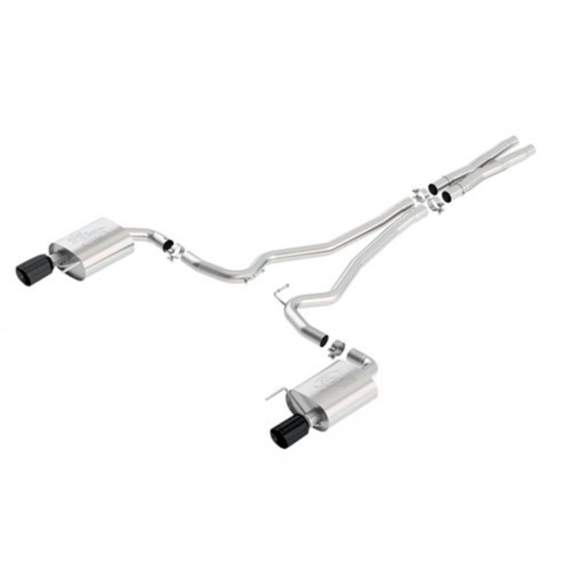 Ford Mustang Performance Exhaust - Rear - Ford Racing - Cat Back, Dual Rear Exit - Black Chrome - `16-`17